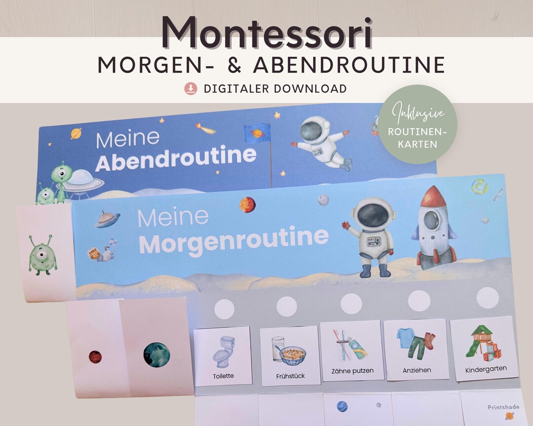 Routine Alien Design Morning and Evening Routine Montessori Toys for Children Alien Design ...