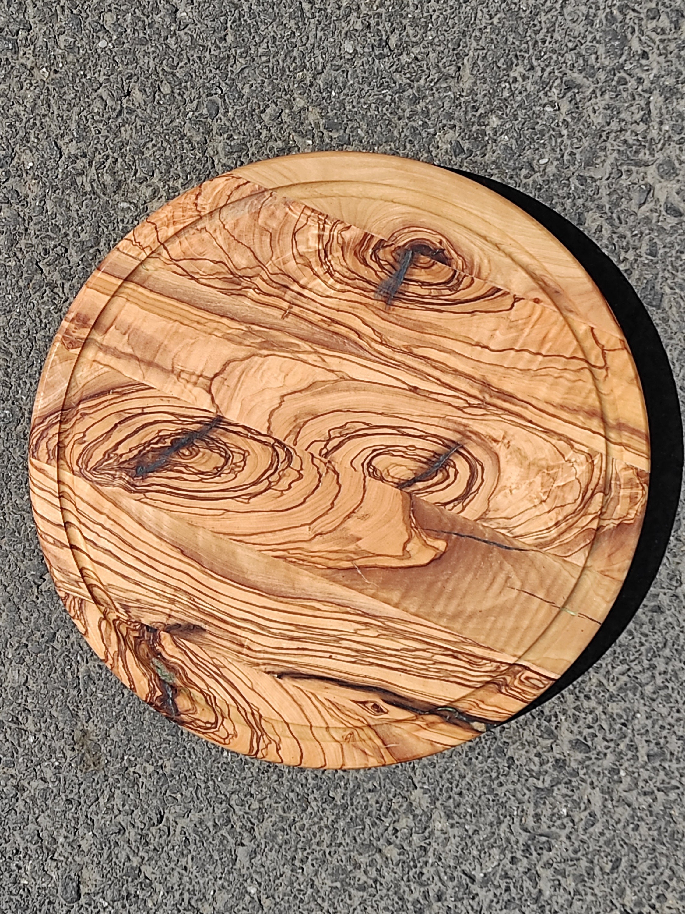 Customizable Olive Wood Round Serving Tray,wooden Round Cutting Board