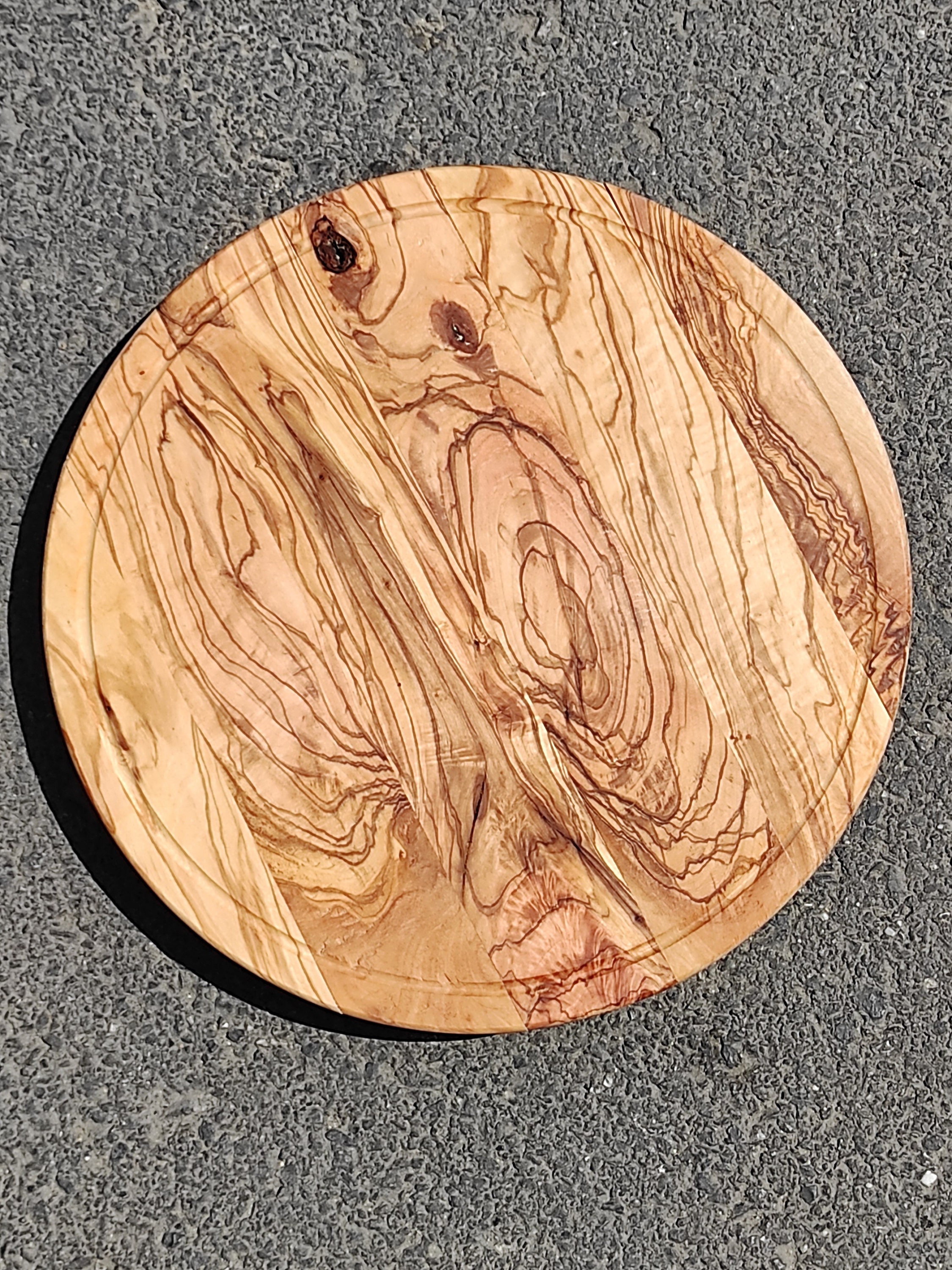 Customizable Olive Wood Round Serving Tray,wooden Round Cutting Board