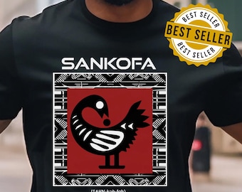 Adinkra Sankofa Tee: African Heritage Bird Symbol Shirt