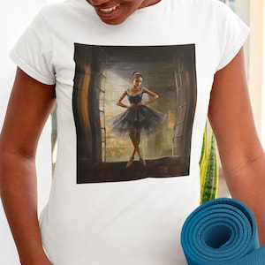 Black Ballerina Tee: African American Dancer, Black Tulle Dress