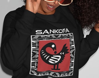 Adinkra Sankofa Sweatshirt: African Heritage Bird Symbol- Ghana Cultural Symbolic Sweatshirt