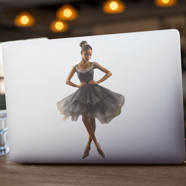 African American Ballerina Sticker Black Ballerina Dancer Ballet Fan Water Bottle Sticker Gift for Ballerina Student