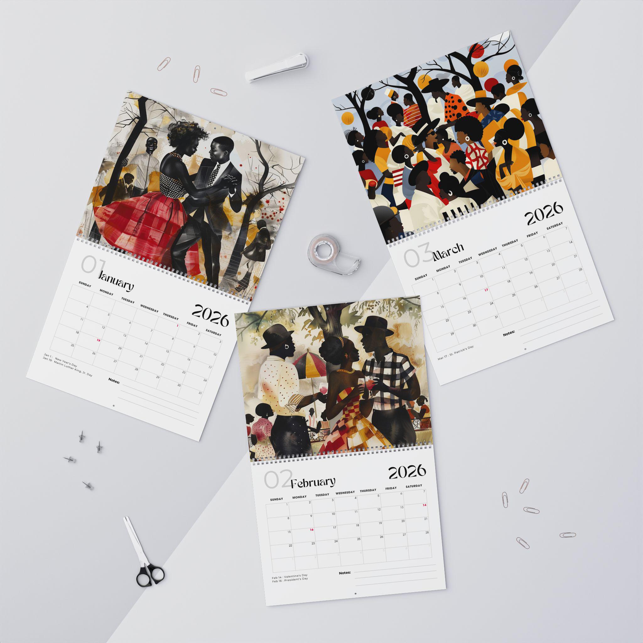 2026 African American Wall Calendar: Black Culture, Family Reunion Art ...