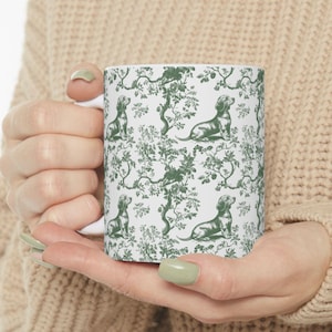 Dachshund French Toile de Jouy Mug, Dachshund mugs, Doxie Mom Mugs, Sausage Dog Lover Gifts, Dachshund, Dog Drinkware, Dachshund gift