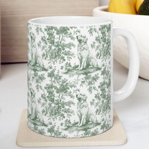 Golden Retriever French Pastel Toile de Jouy Mug, Golden Retriever, Golden Retriever ceramic mug, Retriever Mug, Golden Retriever Lover Gift