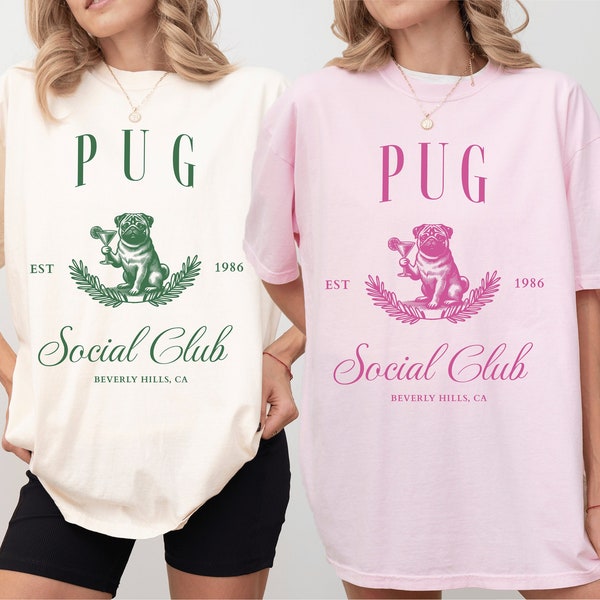 Mops Martini Social Club Shirt, Mops, Mops Hund, Mops Shirt, Mops Mutter, Mops Geschenk, Mops T-Shirt, Mops Liebhaber, Mops Besitzer, Hunde Mutter Shirt, Hunde Mutter Geschenk