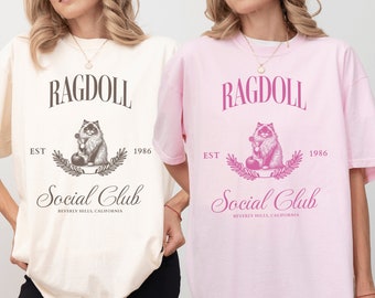Personalized Ragdoll Martini Social Club T shirt, Ragdoll cat shirt, Ragdoll mom, Ragdoll shirt, Ragdoll cat, Custom cat shirt, Cat mom gift