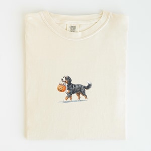Bernedoodle Halloween T-shirt, Spöklik hundtröja, Bernedoodle hösttröja, Hundmamma Spöksäsongskläder, Bernedoodle höst