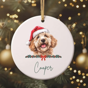 Golden Doodle Christmas Ornament, Goldendoodle Gift, Goldendoodle Ornament, Personalized Dog Ornament, Goldendoole, Dog Christmas Gift