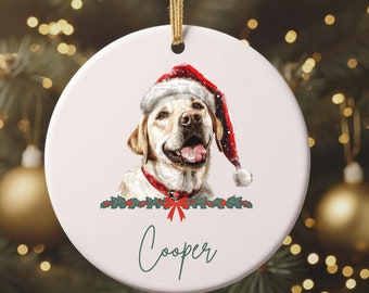 Custom Yellow Labrador Retriever Ornament, Yellow Lab, Dog