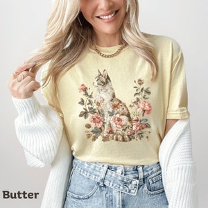 Cat Mom Shirt Floral Cat Shirt Purr Shirt Cat Mom Floral Cat Tee Cat Lover Shirt Animal Lover Tee Cat Lovers Shirt Gift for Mom Gift for Dad
