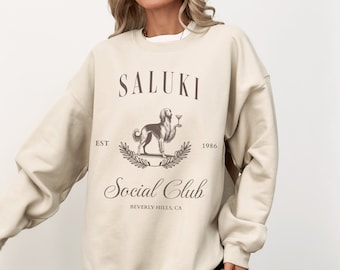 Saluki Martini Social Club Sweatshirt, Saluki Mama, Saluki Shirt, Saluki Sweatshirt, Gift for Saluki Lover, Dog Mom, Saluki, Saluki Gift