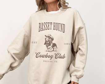 Basset Hound Cowboy Club Sweatshirt, Basset Hound, Basset Hound Sweatshirt, Basset Hound mom, Basset Hound lover, Basset Hound shirt