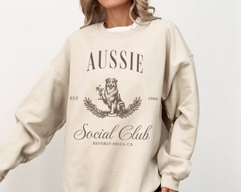 Australian Shepherd Martini Social Club Sweatshirt, Australian Shepherd Sweatshirt, Aussie-Shirt, Australian Shepherd Geschenk, Aussie Mutter