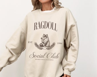 Ragdoll Cat Martini Social Club Sweatshirt, Ragdoll Sweatshirt, Ragdoll cat mom, Ragdoll gift, Ragdoll Cat, Cat crewneck, Cat mom sweater
