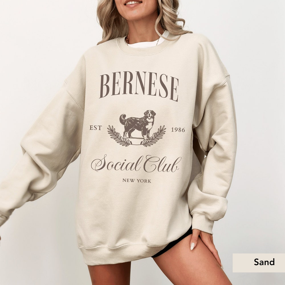 Bernese Mountain Social Club Sweatshirt, Bernese Mountain, Bernese Mountain Dog Sweater, Bernese Mountain Mom,Bernese Mountain, Berner