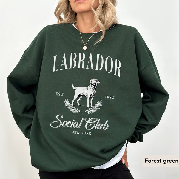 Personalized Labrador Retriever Social Club Sweatshirt, Vintage Lab Sweater, Labrador Retriever Sweatshirt, Labrador Retriever, Labrador mom