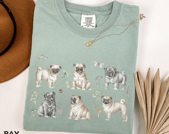 Pug Cottagecore Shirt, Pug, Pug dog, Pug shirt, Pug mom, Pug gift, Pug gifts, Pug lover, Pug owner, Dog mom, Dog mom gift, pug tee