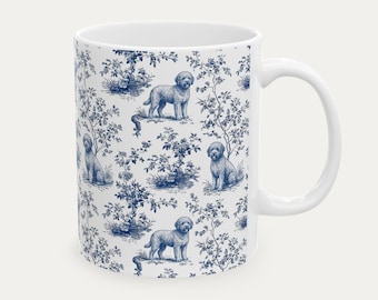 Spanish Water Dog Toile Mug, Toile de Jouy Dog Coffee Cup, Spanish Water Dog Mom Gift, Dog Lover Mug, Pet Lover Gift