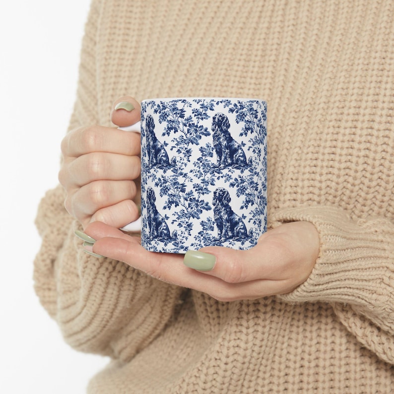 Gordon Setter French Blue Toile de Jouy Mug, Gordon Setter Mug , Gordon Setter, Gordon Setter mom, Gordon Setter lover Gifts image 5