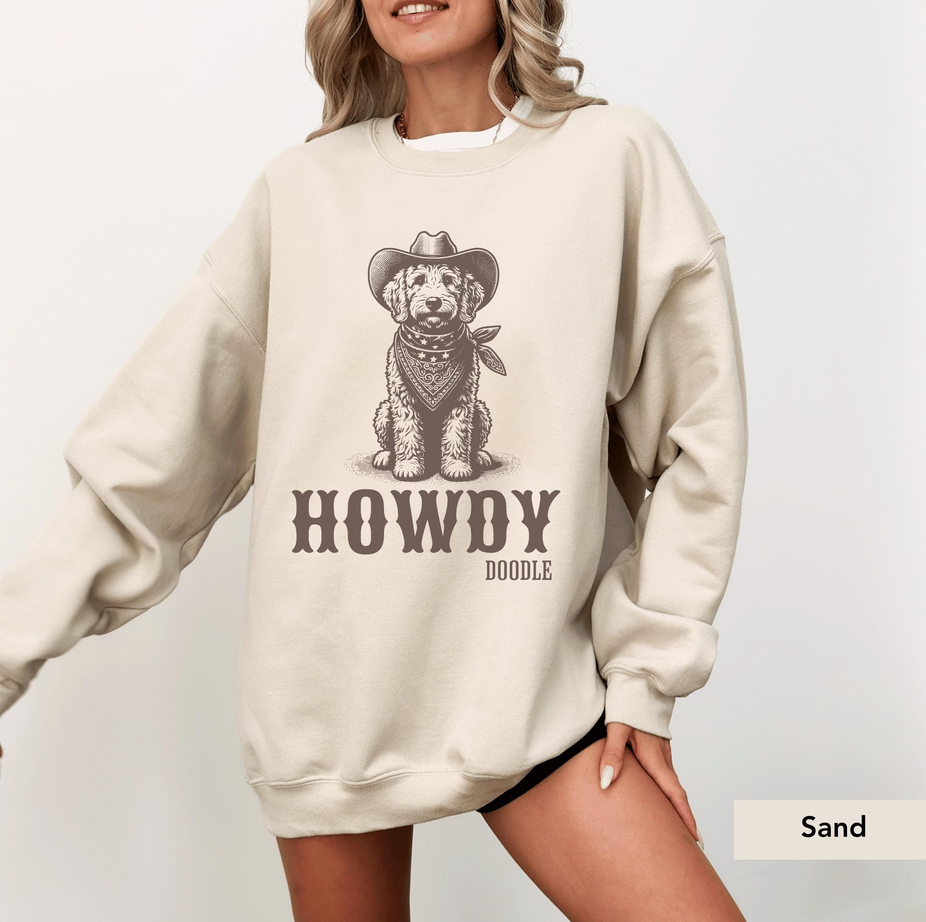Howdy Goldendoodle Cowboy Sweatshirt, Goldendoodle Shirt, Doodle Dog, Goldendoodle gifts, Goldendoodle, Golden Doodle mom, Dog Cowboy