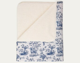 Coperta in pile Weimaraner Toile De Jouy, weiramaner, coperta per cani, coperta Toile, regali per proprietari di cani, idea regalo per mamme di cani