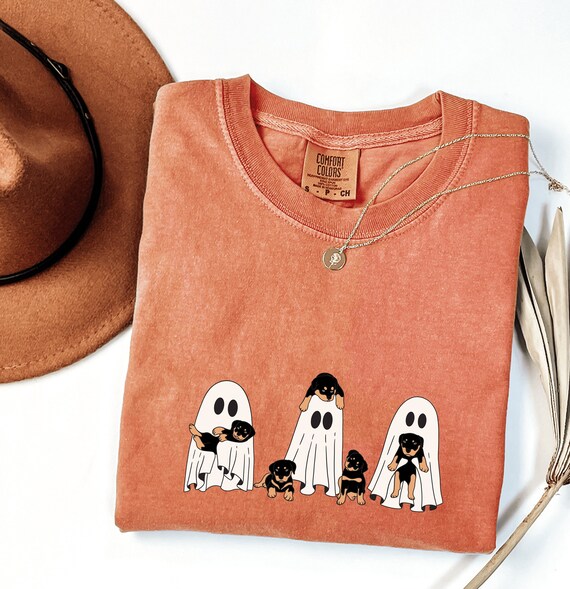 Halloween Dog shirt, halloween rottweiler Shirt, Halloween Puppy, Spooky Season, Ghost t shirt, Halloween Dog Sweatshirt ,Ghost Dog shirt