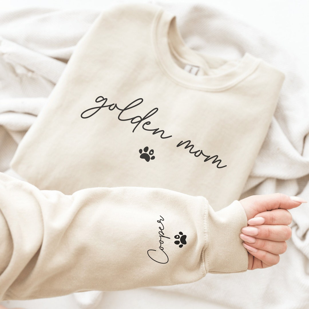 Personalized Golden Retriever Mom Sweatshirt, Custom Golden Name Shirt ...