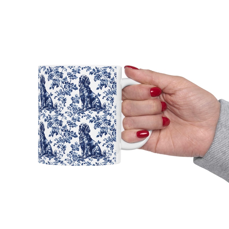 Gordon Setter French Blue Toile de Jouy Mug, Gordon Setter Mug , Gordon Setter, Gordon Setter mom, Gordon Setter lover Gifts image 6