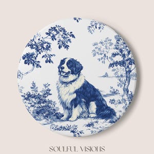Bernese Mountain Ceramic Coaster French Toile, Bernese Mountain Drink Coaster, Bernese Mountaina Mom Gift, Dog Coaster, Bernese Lover Gift
