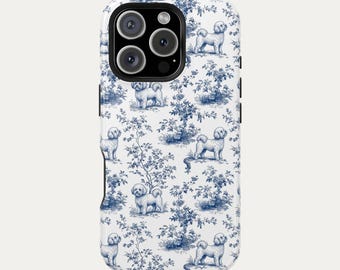Bichon Frise Case, French Toile Dog Case, Vintage Dog Phone Case, Dog Lover Gift