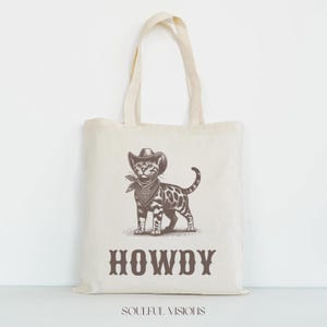 Howdy Bengal Cat Tote Bag, Bengal Cat, Dog Cowboy, Bengal Cat Tote Bag, Bengal Cat Gift, Bengal Cat Lover Gift