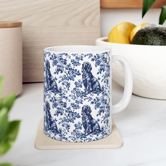 Gordon Setter French Blue Toile de Jouy Mug, Gordon Setter Mug , Gordon Setter, Gordon Setter mom, Gordon Setter lover Gifts