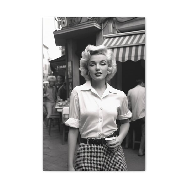 Canvas Photo Marilyn Monroe, Canvas Picture, Celebrity, Black and White, Room Decor, Home Decor, for Gift, Canvas Wall Art