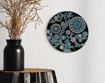 Mandala „Blaue Blätter“