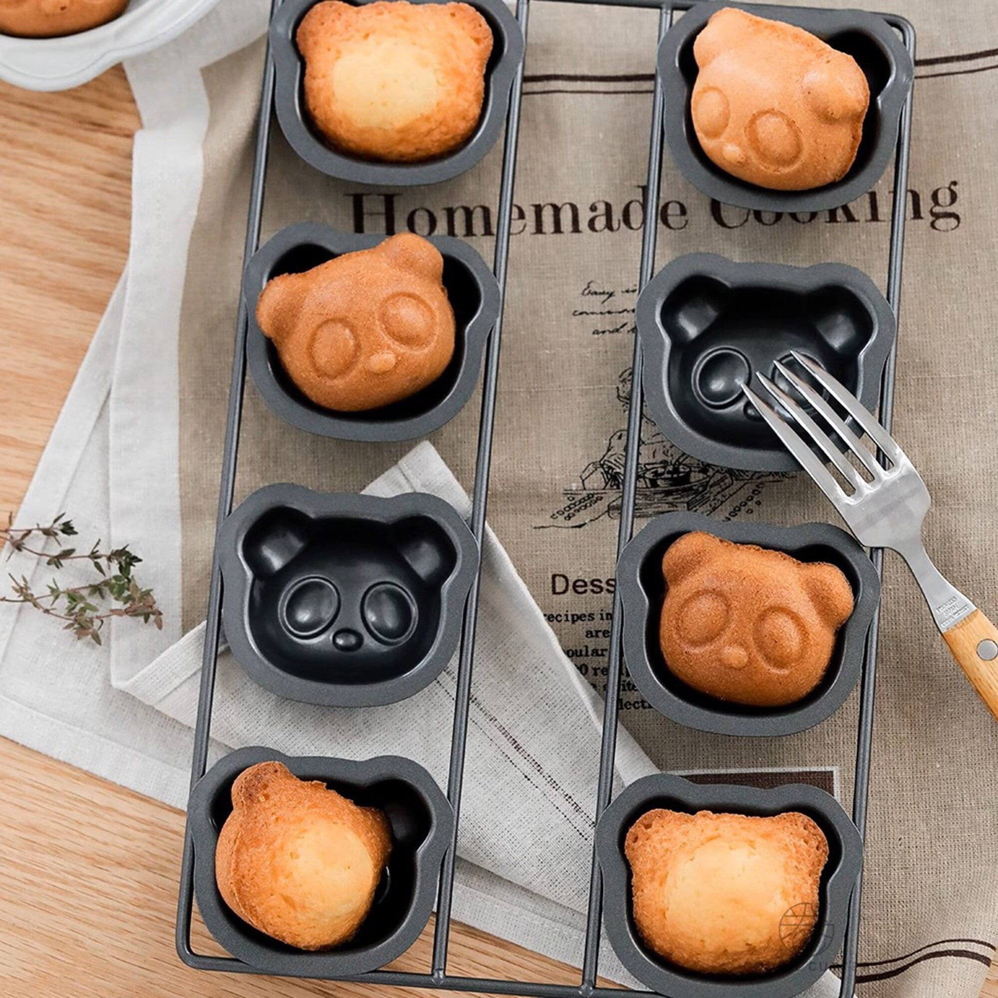 Webake Financier Cake Pan, 8 Cavity Silicone Financier Mold Non Stick  Muffin Pan for Biscuits Cookies Bakeware for Oven Baking (2 PCS)