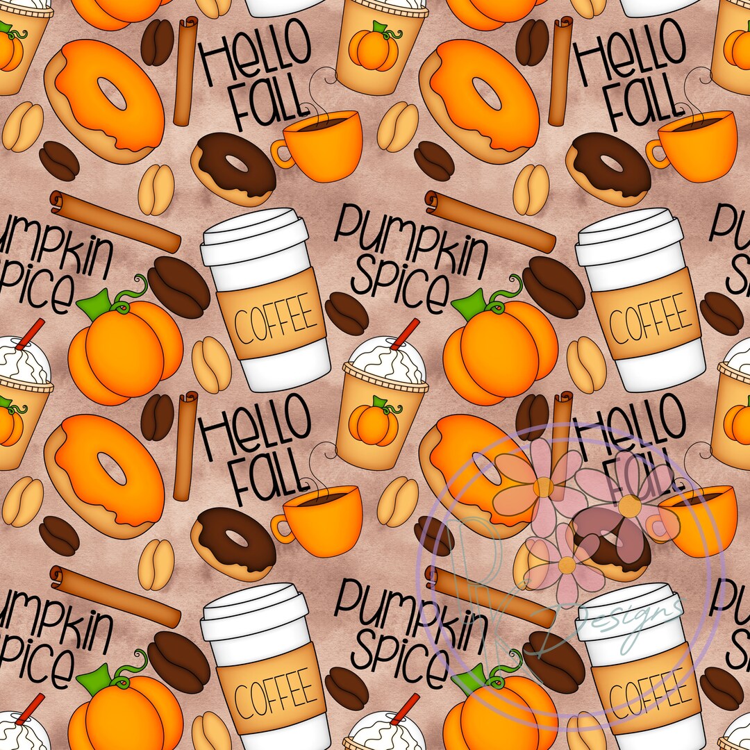 Pumpkin Spice Seamless File - Etsy