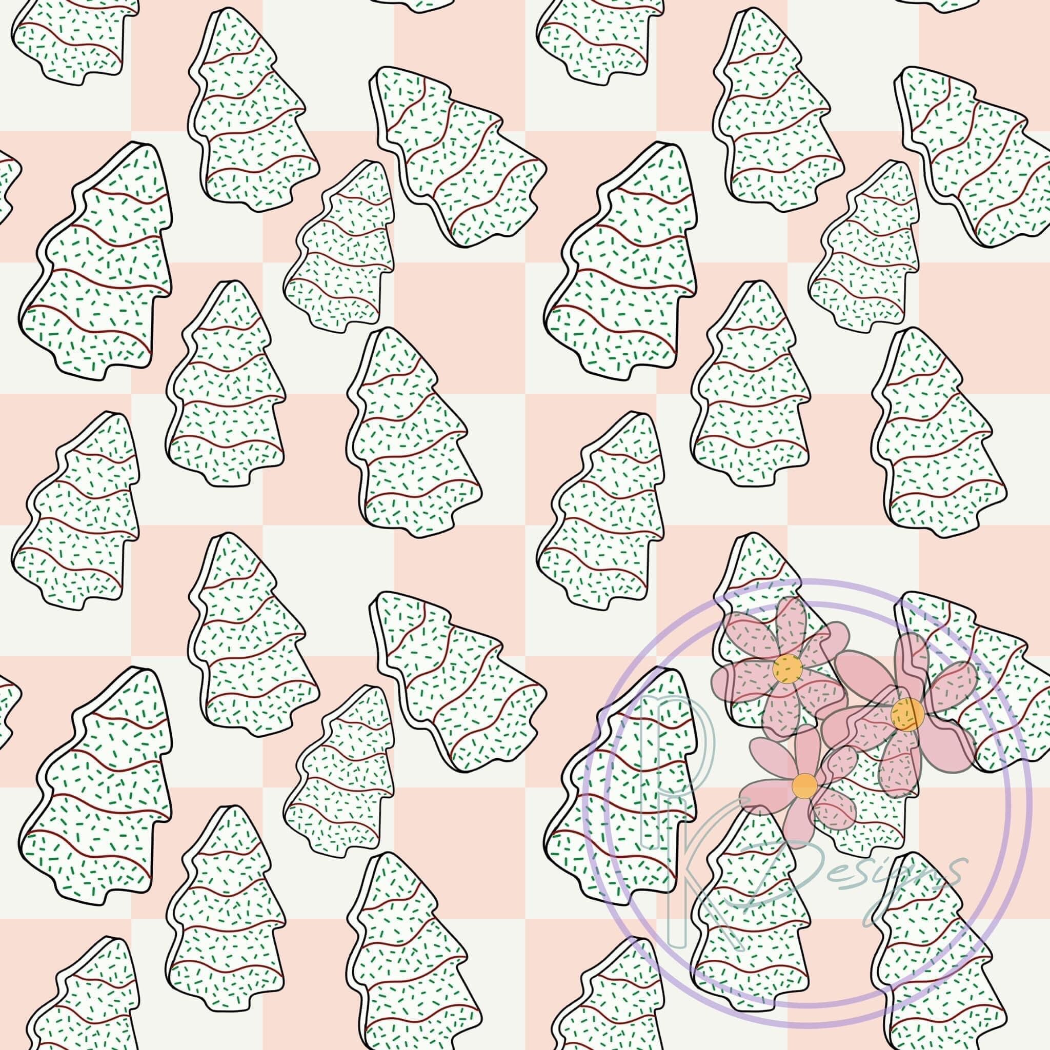 Christmas tree cakes seamless file