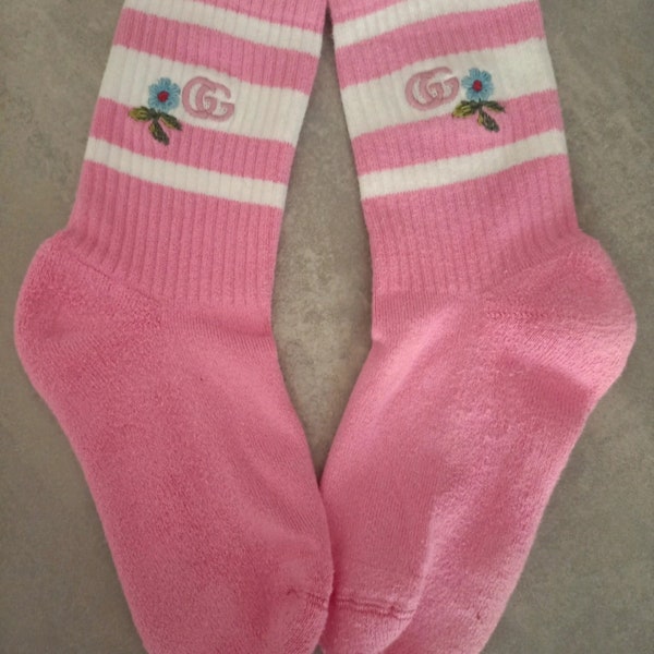 Vintage pink GUCCI socks - pink socks with flowers