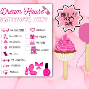 BIRTHDAY Dream House Scavenger Hunt GAME, DOWNLOAD, dolls Party Game, Bday Dream House Game, Dream House Party, Instant Download, Editable