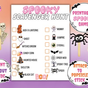 Halloween Scavenger Hunt Game, DOWNLOAD, PRINTABLE, Spooky Scavenger Hunt Game, Halloween Activity, Spooky Game, Halloween Game, Halloween