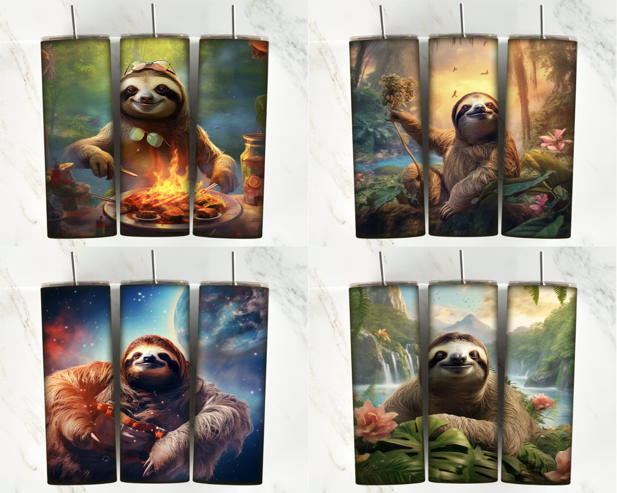 100+ Sloth Tumbler Wrap Bundle - 20oz Skinny Tumbler Sublimation ...
