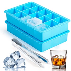 Edge Ice Cube Trays, 3 Pack Silicone Molds Easy Release BPA Free