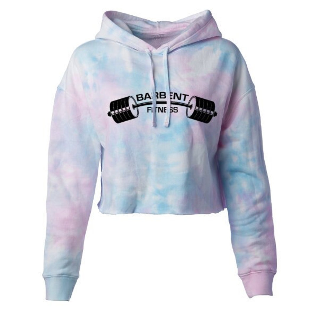 Womens Crop Hoodie Cotton Candy Croptop, Workout Hoodie, Gym Hoodie