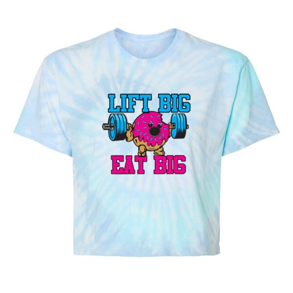 Lift Big Eat Big Womens Tie-Dyed Crop Top, Workout, Gym, Fitness,