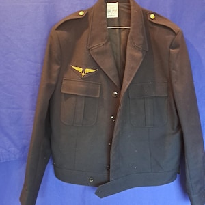 ジャケット・アウター French military pilot jacket 48 M Blue Leather Pilote Français Jacket