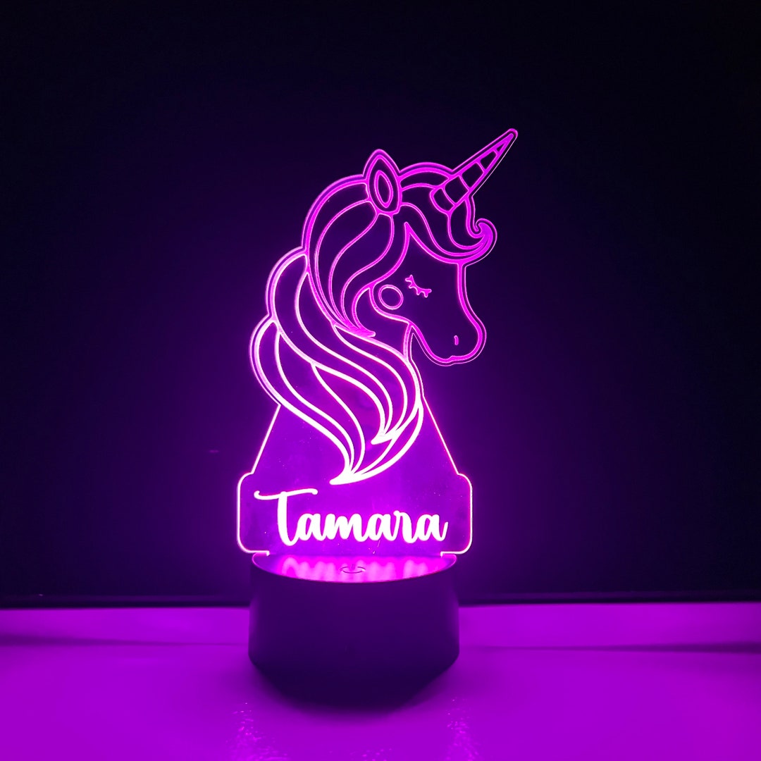 Cute Unicorn Night Light, Bedroom Decor, Custom Night Light, Kids Room