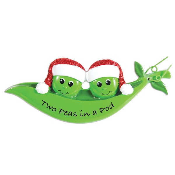 Two Peas in a Pod Couple Personalized Christmas ornament