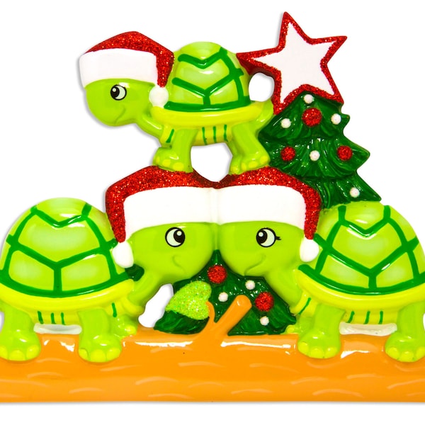 Turtle Family Personalized Christmas Ornament